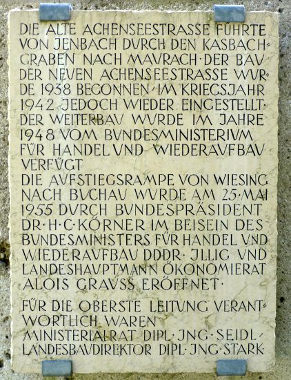 Achensee>Kanzelkehre>Denkmal>Geschichte