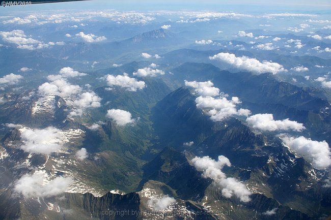 Luftbild über den Tauern > Flug Stuttgart-Graz