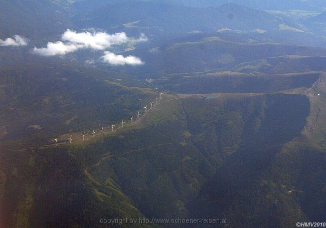Luftbild Tauernwindpark bei Oberzeiring > Flug Graz-Stuttgart