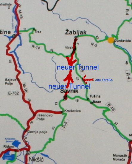 neue Straße nach Savnik