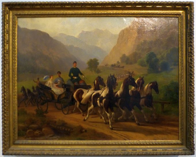 A:Wien>Schönbrunn>Wagenburg>Gemälde:Kutschfahrt in Ischl