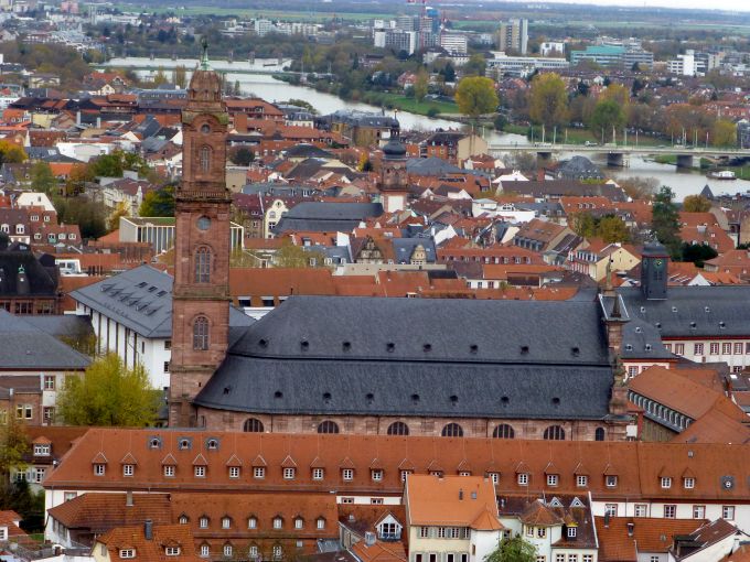 D:BW>Heidelberg>Blick von der westlichen Schlossterrasse auf die Jesuitenkirche