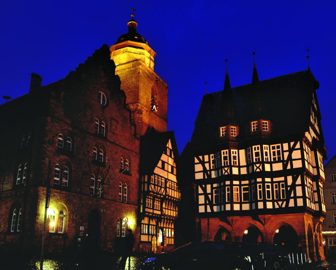 Alsfeld Rathaus bei Nacht